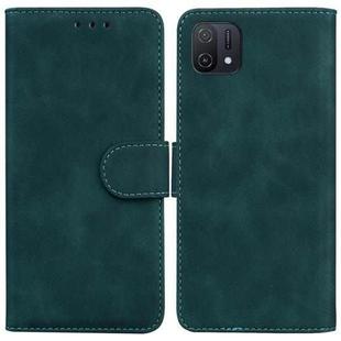 For OPPO A16K Skin Feel Pure Color Flip Leather Phone Case(Green)