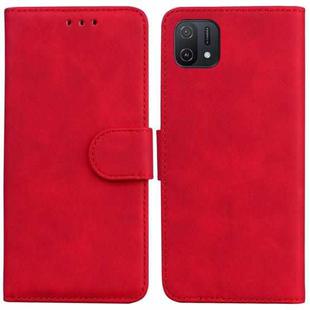 For OPPO A16K Skin Feel Pure Color Flip Leather Phone Case(Red)