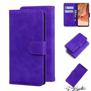 For OPPO A73/F17 Skin Feel Pure Color Flip Leather Phone Case(Purple)