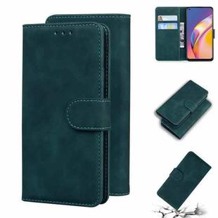 For OPPO A94 4G/F19 Pro/Reno5 F Skin Feel Pure Color Flip Leather Phone Case(Green)