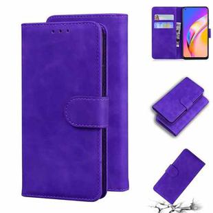 For OPPO A94 5G/F19 Pro+ 5G/Reno5 Z Skin Feel Pure Color Flip Leather Phone Case(Purple)