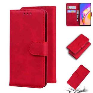 For OPPO A94 5G/F19 Pro+ 5G/Reno5 Z Skin Feel Pure Color Flip Leather Phone Case(Red)