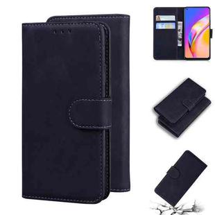 For OPPO A94 5G/F19 Pro+ 5G/Reno5 Z Skin Feel Pure Color Flip Leather Phone Case(Black)