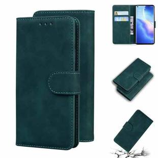 For OPPO Find X3 Neo/Reno5 Pro+ 5G Skin Feel Pure Color Flip Leather Phone Case(Green)