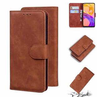 For OPPO Realme 8/Realme 8 Pro Skin Feel Pure Color Flip Leather Phone Case(Brown)