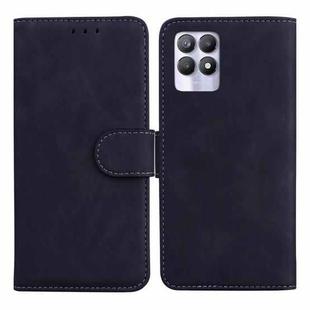 For OPPO Realme 8i Skin Feel Pure Color Flip Leather Phone Case(Black)