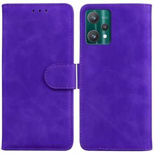 For OPPO Realme 9 Pro+ Skin Feel Pure Color Flip Leather Phone Case(Purple)