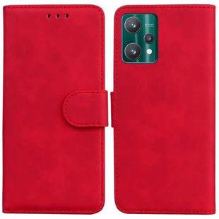 For OPPO Realme 9 Pro+ Skin Feel Pure Color Flip Leather Phone Case(Red)
