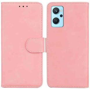 For OPPO Realme 9i/A76 4G/A36 Skin Feel Pure Color Flip Leather Phone Case(Pink)