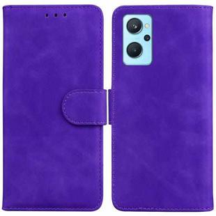For OPPO Realme 9i/A76 4G/A36 Skin Feel Pure Color Flip Leather Phone Case(Purple)