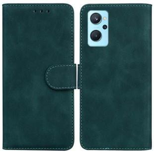 For OPPO Realme 9i/A76 4G/A36 Skin Feel Pure Color Flip Leather Phone Case(Green)