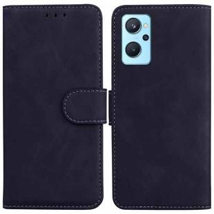 For OPPO Realme 9i/A76 4G/A36 Skin Feel Pure Color Flip Leather Phone Case(Black)