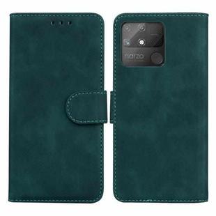 For OPPO Realme Narzo 50A Skin Feel Pure Color Flip Leather Phone Case(Green)