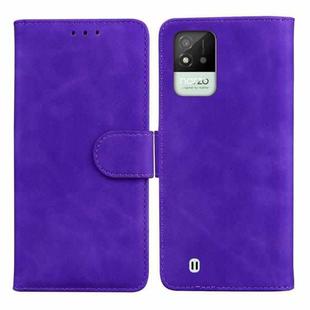 For OPPO Realme Narzo 50i Skin Feel Pure Color Flip Leather Phone Case(Purple)