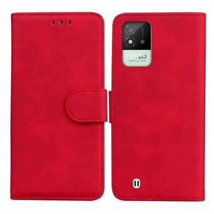 For OPPO Realme Narzo 50i Skin Feel Pure Color Flip Leather Phone Case(Red)