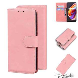 For OPPO Realme X7 Pro 5G Skin Feel Pure Color Flip Leather Phone Case(Pink)