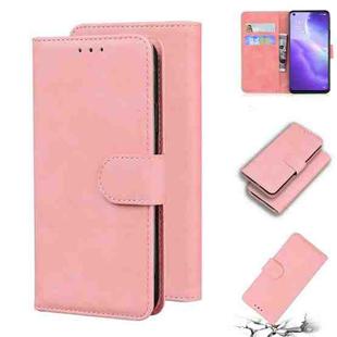 For OPPO Reno5 4G/Reno5 5G/Reno5 K/Find X3 Lite Skin Feel Pure Color Flip Leather Phone Case(Pink)
