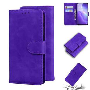 For OPPO Reno5 4G/Reno5 5G/Reno5 K/Find X3 Lite Skin Feel Pure Color Flip Leather Phone Case(Purple)