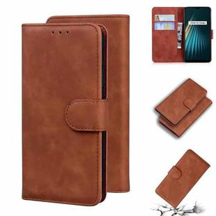 For OPPO Realme 5/5S/6i/5i/Narzo 10/Narzo 10A Skin Feel Pure Color Flip Leather Phone Case(Brown)