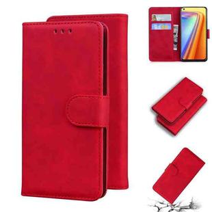 For OPPO Realme 7/Realme Narzo 20 Pro Skin Feel Pure Color Flip Leather Phone Case(Red)