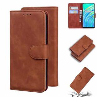 For OPPO Realme 7I/Realme C17 Skin Feel Pure Color Flip Leather Phone Case(Brown)