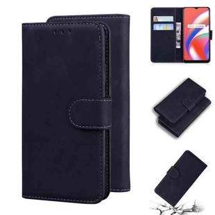 For OPPO Realme C12/Realme Narzo 20 Skin Feel Pure Color Flip Leather Phone Case(Black)