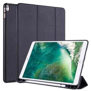 For iPad Pro 10.5 / Air3 10.5 inch Horizontal Flip Tablet PC PU Leather Case with Three-folding Holder & Pen Slot(Black)