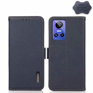 For OPPO Realme GT Neo3 KHAZNEH Side-Magnetic Litchi Genuine Leather RFID Phone Case(Blue)