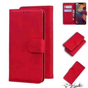 For UMIDIGI A3/A3 Pro Skin Feel Pure Color Flip Leather Phone Case(Red)