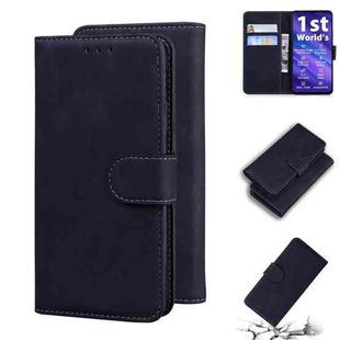 For UMIDIGI A5 Pro Skin Feel Pure Color Flip Leather Phone Case(Black)