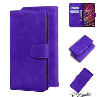 For UMIDIGI F1 Skin Feel Pure Color Flip Leather Phone Case(Purple)