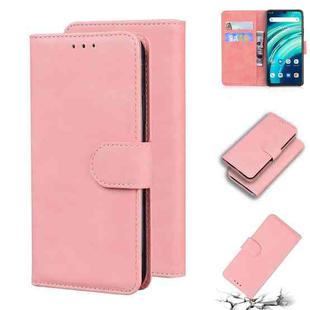 For UMIDIGI A9 Pro Skin Feel Pure Color Flip Leather Phone Case(Pink)