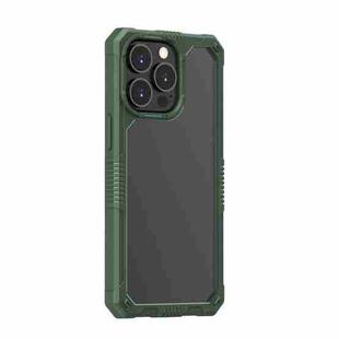 For iPhone 12 Pro Max Transparent Shockproof Case(Dark Green)