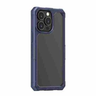 For iPhone 12 Pro Max Transparent Shockproof Case(Blue)