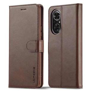For Honor 50 SE LC.IMEEKE Calf Texture Leather Phone Case(Coffee)