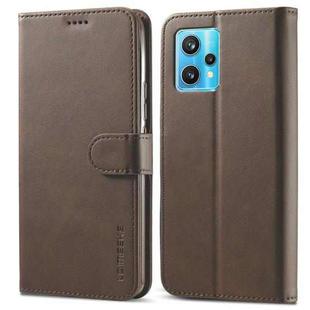 For Realme 9 Pro LC.IMEEKE Calf Texture Leather Phone Case(Brown)