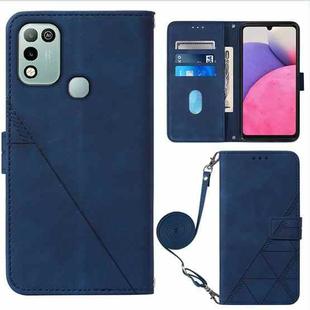 For Infinix Hot 11 Play Crossbody 3D Embossed Flip Leather Phone Case(Blue)