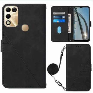 For Infinix Hot 11 Play Crossbody 3D Embossed Flip Leather Phone Case(Black)
