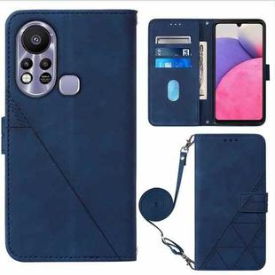 For Infinix Hot 11S NFC X6812B Crossbody 3D Embossed Flip Leather Phone Case(Blue)