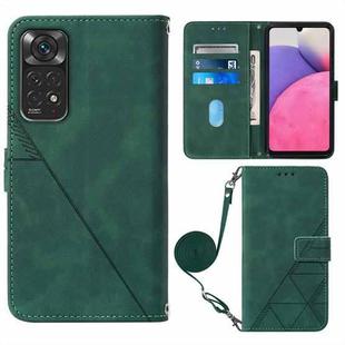 For Infinix Note 11 Crossbody 3D Embossed Flip Leather Phone Case(Dark Green)