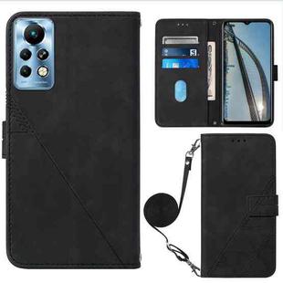 For Infinix Note 11 Pro Crossbody 3D Embossed Flip Leather Phone Case(Black)