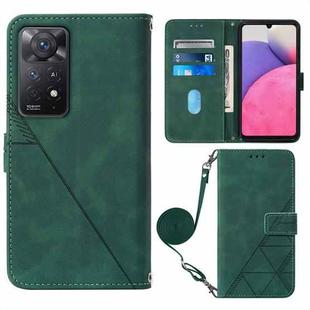 For Infinix Note 11 Pro Crossbody 3D Embossed Flip Leather Phone Case(Dark Green)