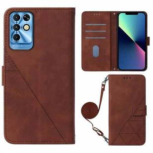 For Infinix Note 11i Crossbody 3D Embossed Flip Leather Phone Case(Brown)