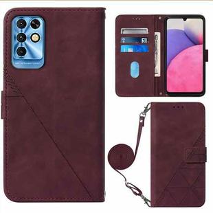 For Infinix Note 11i Crossbody 3D Embossed Flip Leather Phone Case(Wine Red)