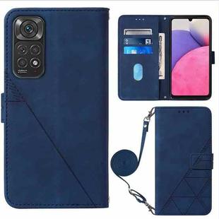 For Infinix Note 11S Crossbody 3D Embossed Flip Leather Phone Case(Blue)