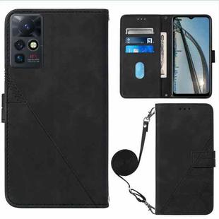 For Infinix Zero X Neo X6810 Crossbody 3D Embossed Flip Leather Phone Case(Black)