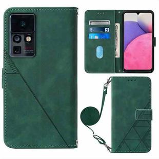 For Infinix Zero X Neo X6810 Crossbody 3D Embossed Flip Leather Phone Case(Dark Green)