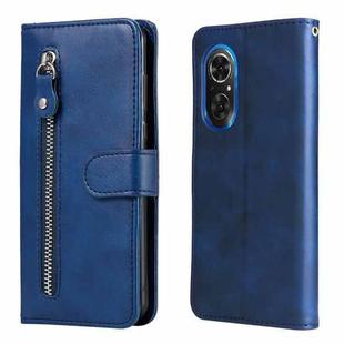 For Honor 50 SE / Huawei Nova 9 SE Fashion Calf Texture Zipper Horizontal Flip Leather Case(Blue)