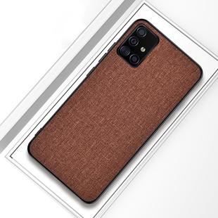 For Galaxy A51 Shockproof Cloth Protective Case(Brown)