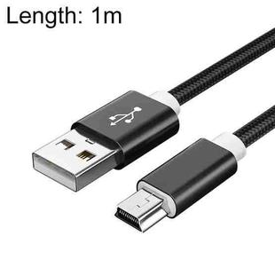 5 PCS Mini USB to USB A Woven Data / Charge Cable for MP3, Camera, Car DVR, Length:1m(Black)